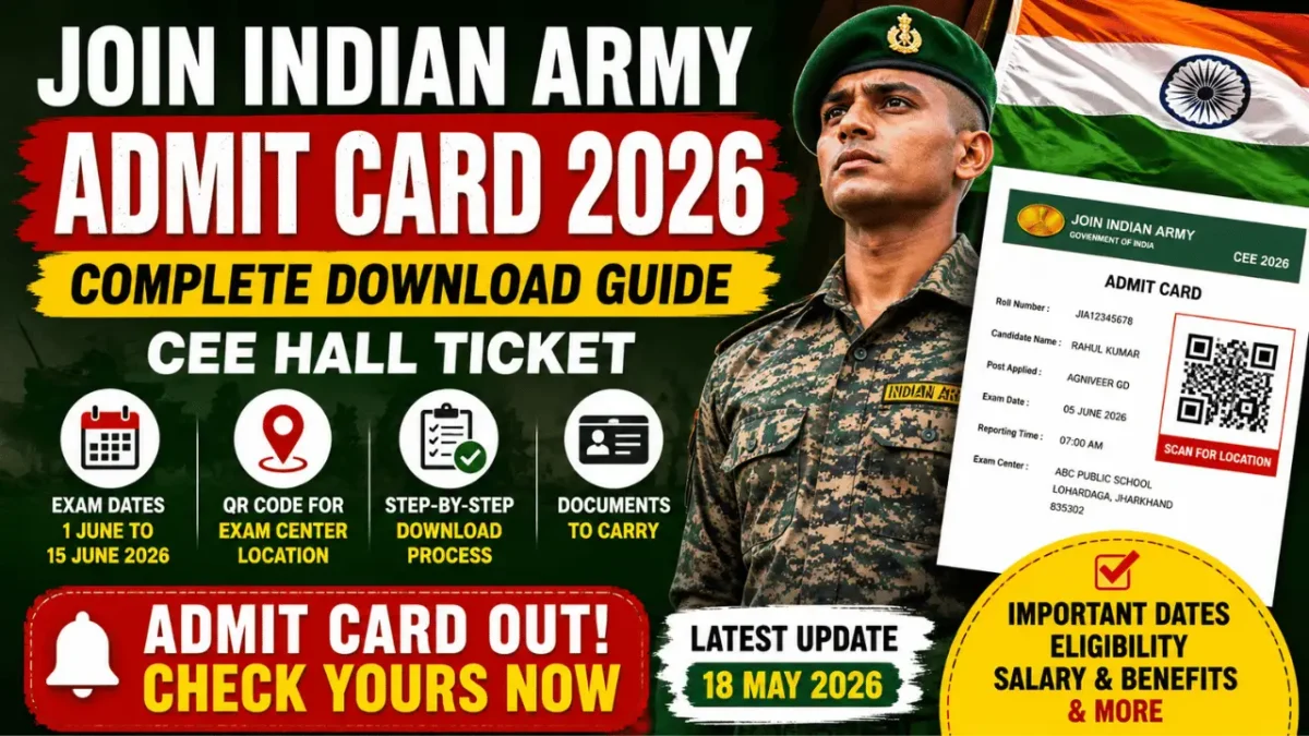 Join Indian Army Admit Card 2026: Complete Download Guide for CEE Hall Ticket